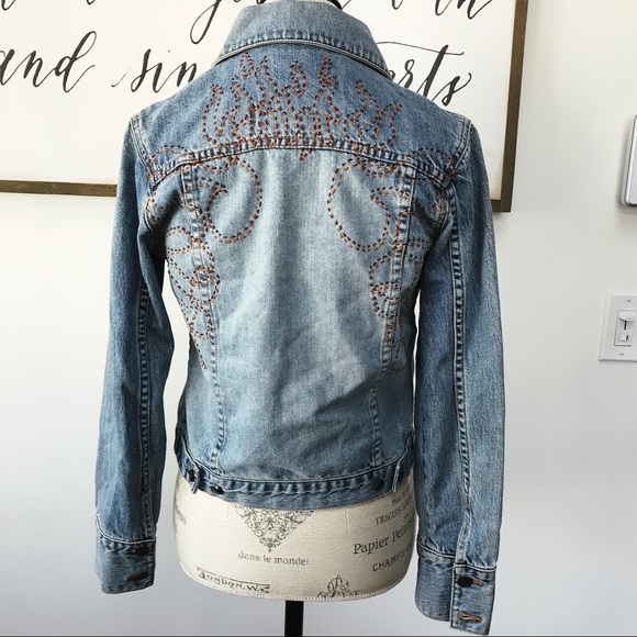 Lady Enyce Jackets & Coats Lady Enyce Embroidered Flame Denim